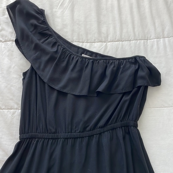 Cotton On Women’s Black One Shoulder Mini Dress with Cinched Waist - Size Large - Picture 4 of 5
